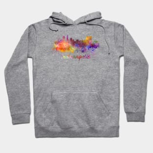 Indianapolis skyline in watercolor Hoodie